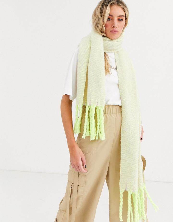 Asos Design Fluffy Two Tone Long Scarf-purple
