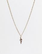 Wftw Figaro Chain Snake Pendant In Gold