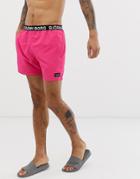 Bjorn Borg Logo Waistband Swim Shorts-pink