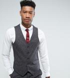 Harry Brown Tall Skinny Fit Gray Nep Vest - Gray