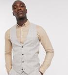 Gianni Feraud Tall Dog Tooth Print Slim Fit Suit Vest-brown