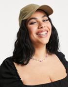 Asos Design Nylon Baseball Cap In Stone-neutral