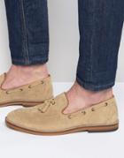 Asos Tassel Loafers In Stone Suede With Natural Sole - Stone