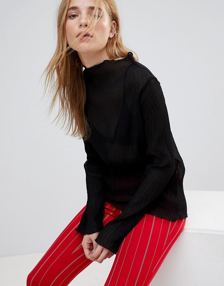 The English Factory Ruffle Detail Blouse - Black