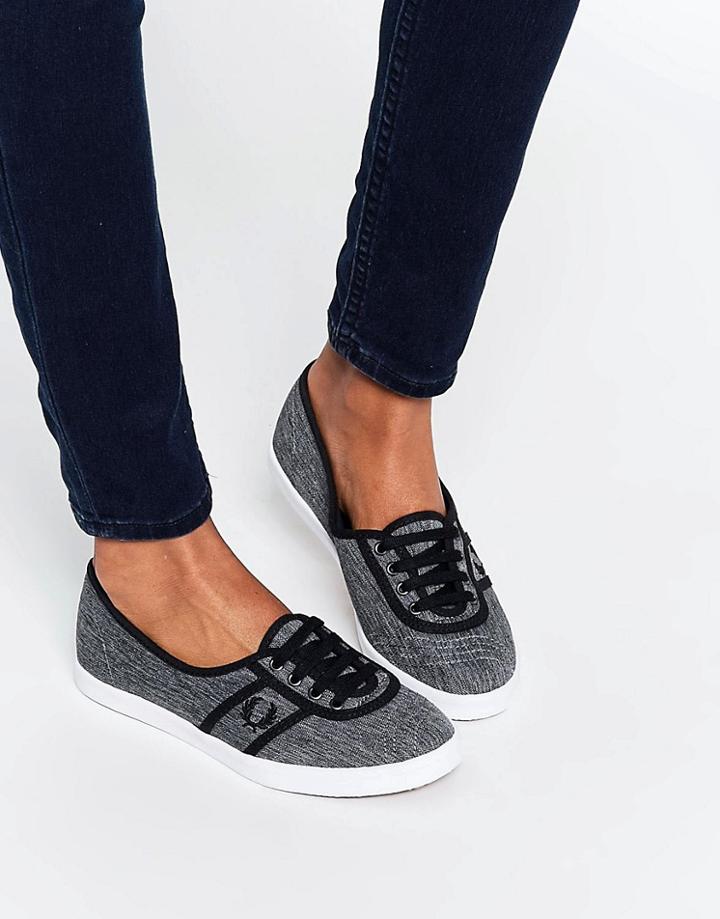 Fred Perry Aubrey Space Dyed Charcoal Sneakers - Black
