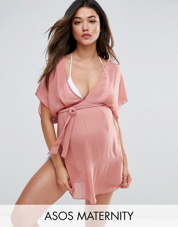 Asos Maternity Mini Chiffon Beach Cover Up - Pink