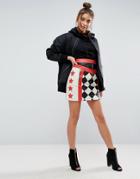 Asos Motocross Mini Leather Skirt - Multi