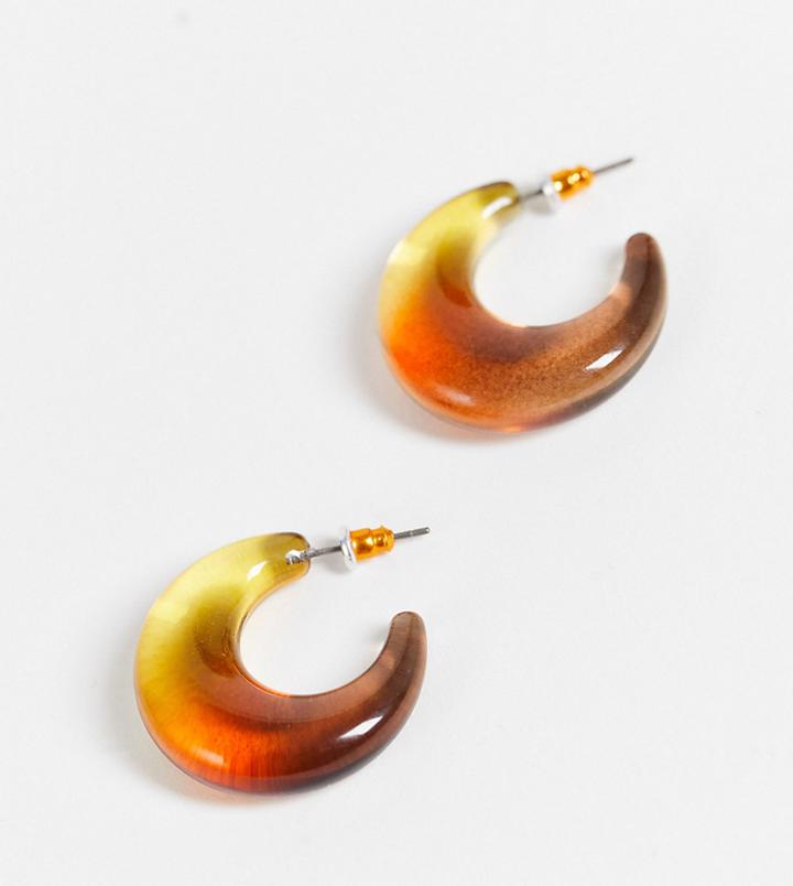 Reclaimed Vintage Inspired Hoop Earrings In Tort Ombre-multi