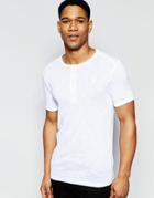 G-star T-shirt Ramic Grandad Fabric Placket In White - White