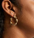 Asos Design 14k Gold Plated 20mm Hoop Earrings With Twist Design