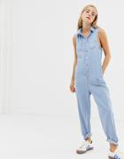 Glamorous Sleeveless Jumpsuit-blue