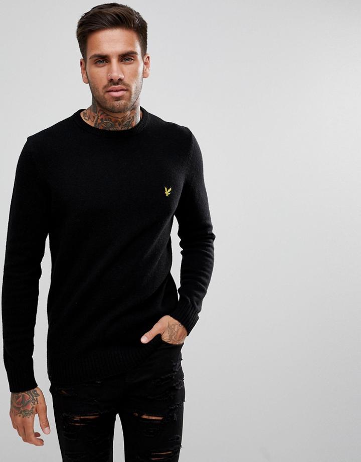 Lyle & Scott Lambswool Sweater In Black - Black