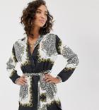Na-kd Baroque Print Longline Shirt In Black - White