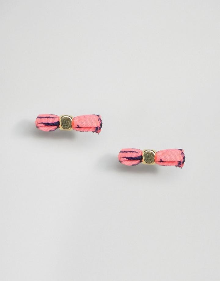 Limited Edition Mini Fabric Bow Earrings - Multi