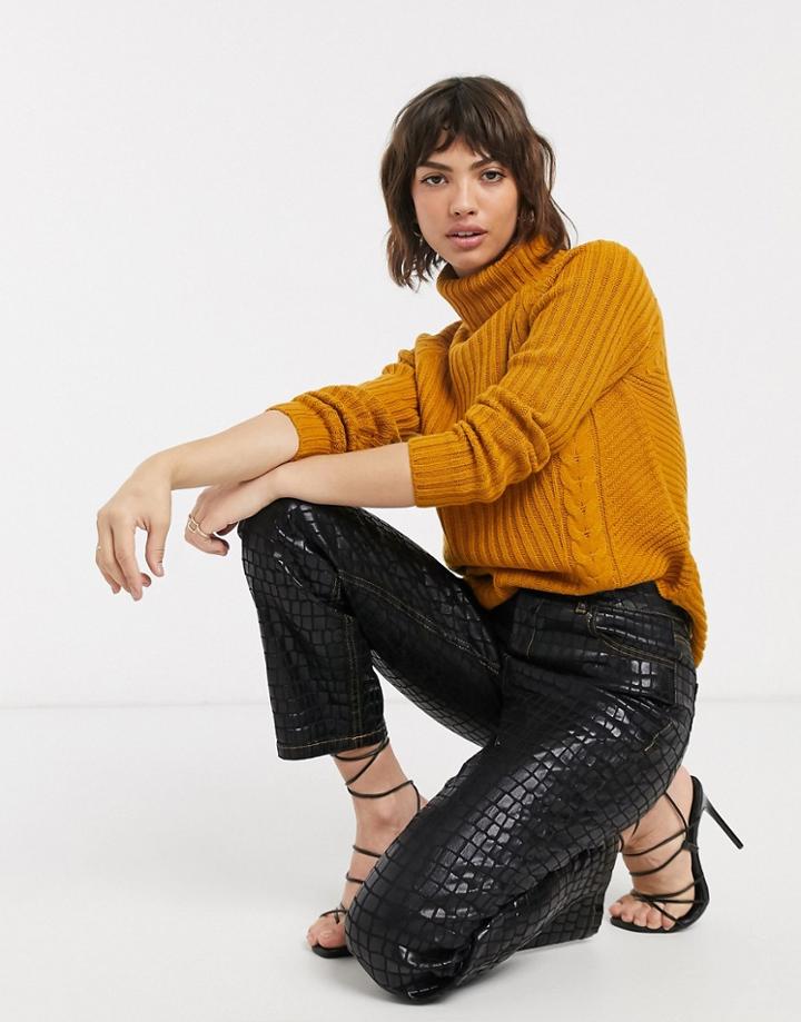 B.young High Neck Sweater-brown