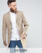 Heart & Dagger Herringbone Overcoat - Tan