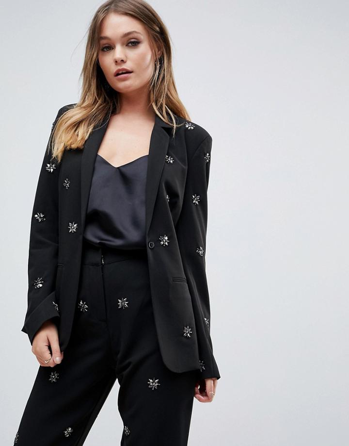 Asos Blazer With Beading - Black