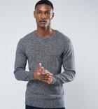 French Connection Tall Melange Fleck Knitted Sweater-navy