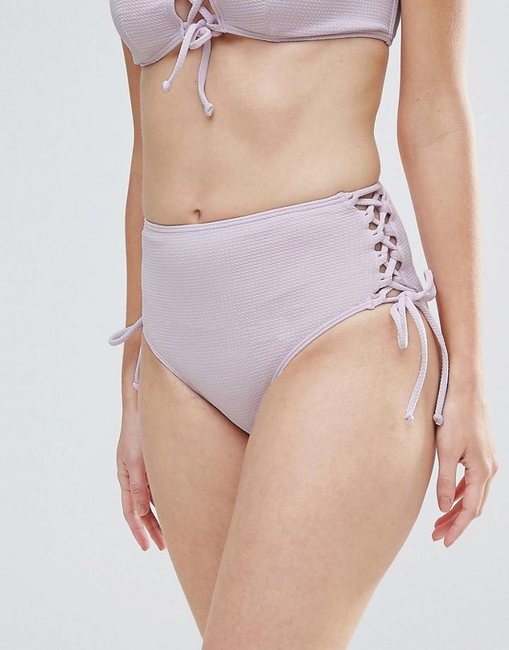 Peek & Beau Textured Bikini Bottom - Purple