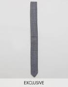 Noak Knitted Blade Tie With Spot - Navy