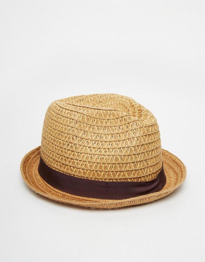 Goorin Buckets Straw Fedora Hat - Beige
