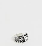Reclaimed Vintage Inspired Ring With Emboss And Yin Yang Detail In Silver Tone Exclusive To Asos - Silver
