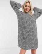 Jdy Mini Dress With High Neck In Spot Print-multi