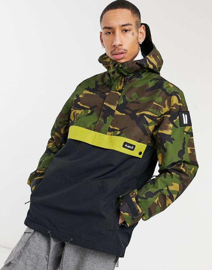 Planks Happy Days Anorak Ski Jacket In Camo-multi