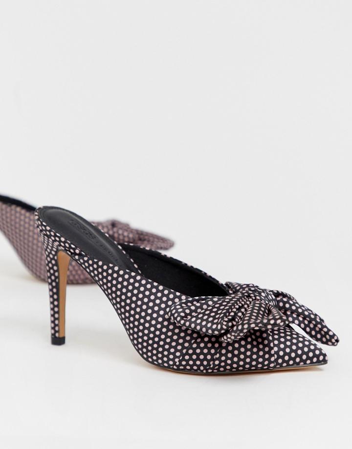 Asos Design Poppy Pointed High Heel Mules With Bow - Multi