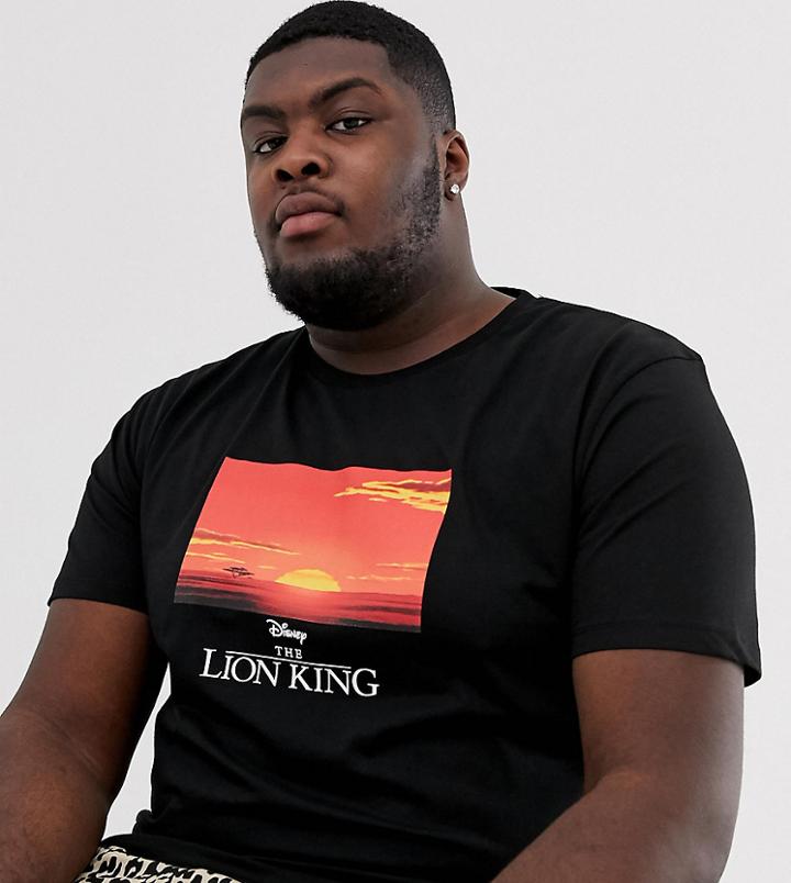 Asos Design Plus The Lion King Relaxed Fit T-shirt-black