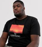 Asos Design Plus The Lion King Relaxed Fit T-shirt-black