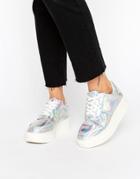 Truffle Collection Flatform Sneaker - Silver