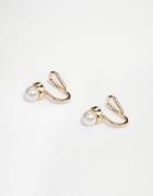 Asos Pack Of 2 Simple Pearl Anywhere Ear Cuffs - Cream