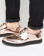 Asos Lace Up Brothel Shoes In Copper - Copper