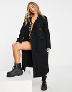 4th & Reckless Double Breasted Coat In Black