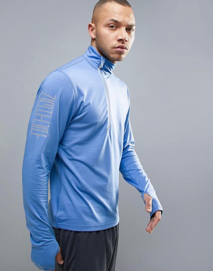 Puma Running Nightcat Powerwarm 1/4 Zip Sweat In Blue 51438002 - Blue