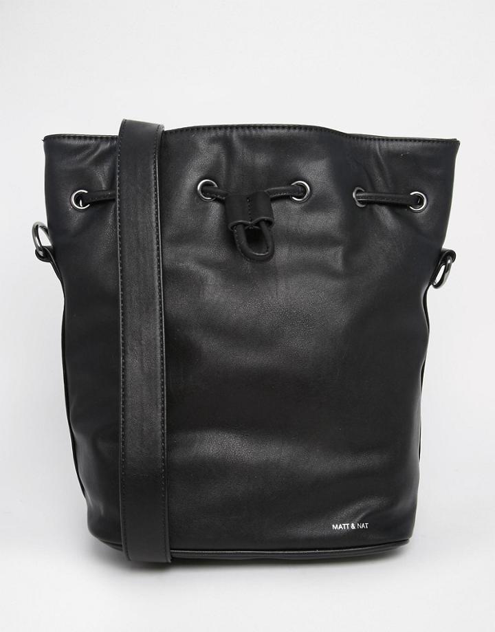 Matt & Nat Bucket Bag With Drawstring Tie - Black