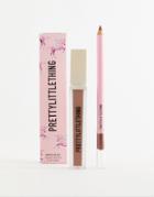Prettylittlething Matte Lip Kit In Caught Kissing Nude - Brown