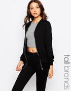 New Look Tall Longline Bomber Jacket - Black