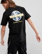 Diamond Supply T-shirt With Worldwide Back Print In Black - Black
