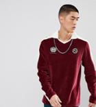 Puma Velvet Soccer Polo Shirt In Burgundy Exclusive To Asos - Red