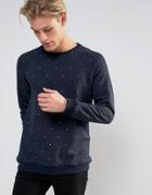 Pull & Bear Sweater In Navy With White Specks - Navy