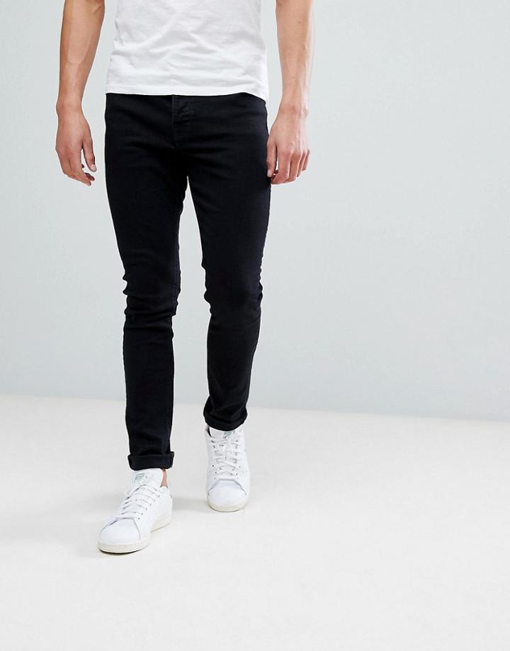 Hoxton Denim Super Skinny Jeans In Black - Black