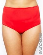 Asos Curve Exclusive High Waisted Bikini Bottom Mix & Match - Red