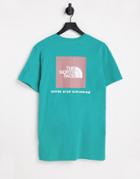 The North Face Box T-shirt In Teal-blue