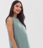 Asos Design Maternity Nursing Tank With Double Layer In Sage Green - Green