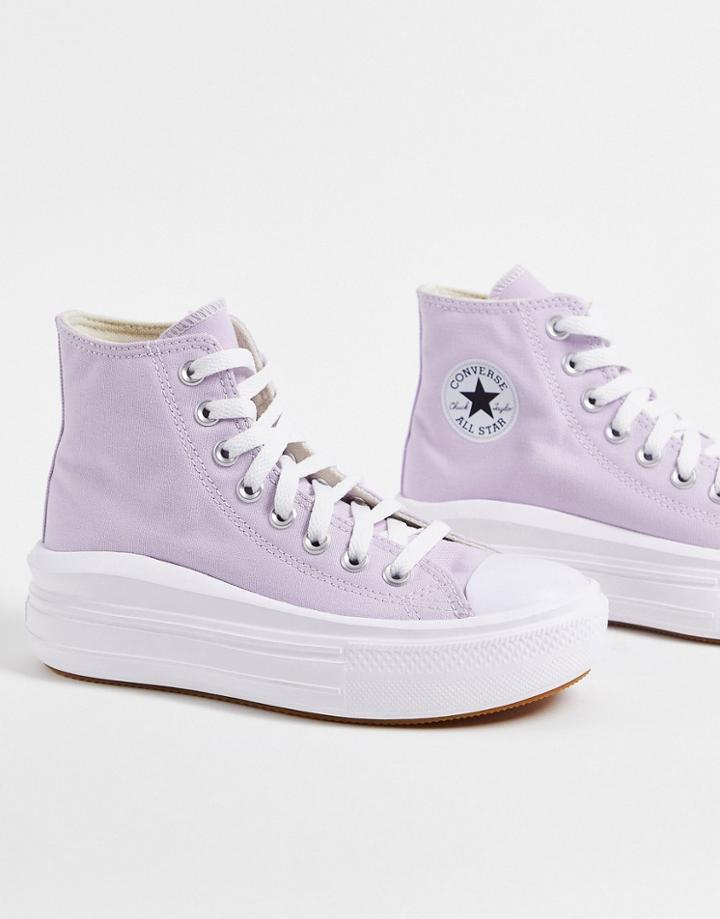 Converse Chuck Taylor All Star Hi Move Canvas Platform Sneakers In Pale Amethyst-purple