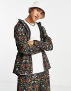 Asos 4505 Technical Jacket With Floral Print-black