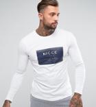 Nicce London Long Sleeve T-shirt With Box Logo Exclusive To Asos - White