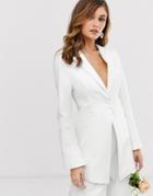 Asos Edition Cutaway Fitted Blazer - White